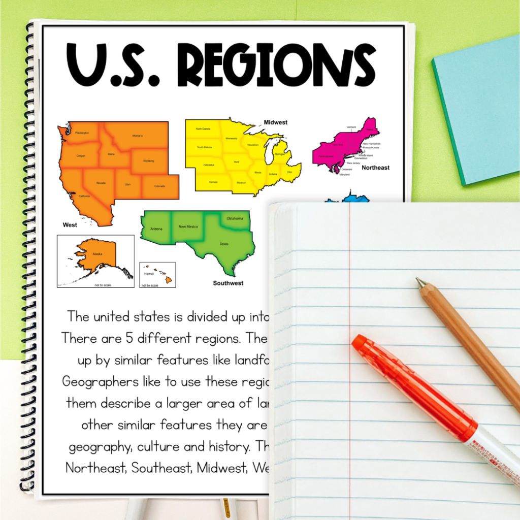 regions of the united states for kids activities