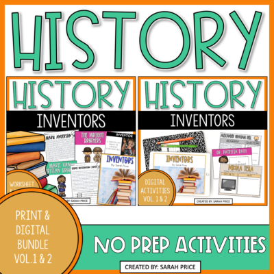 history activity bundle for 2nd grade for national inventors day