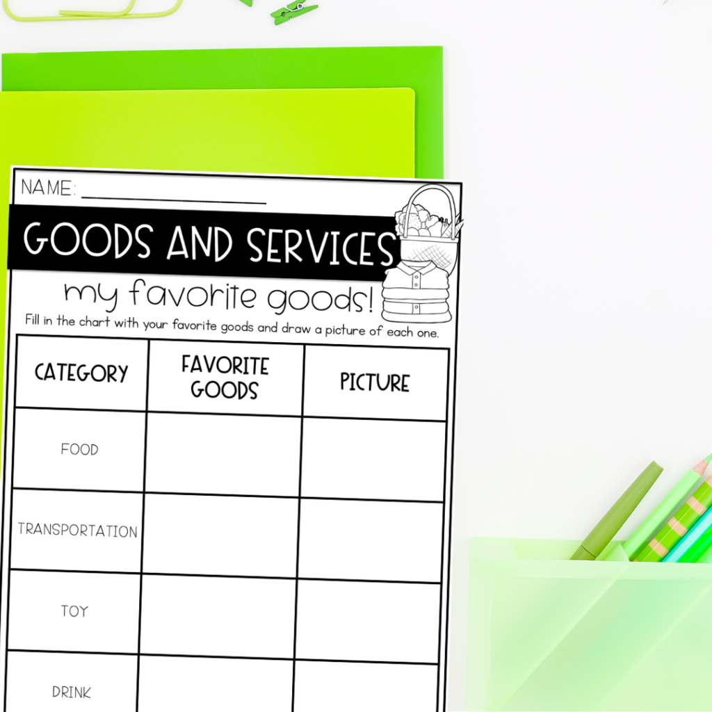 economics goods and services sort