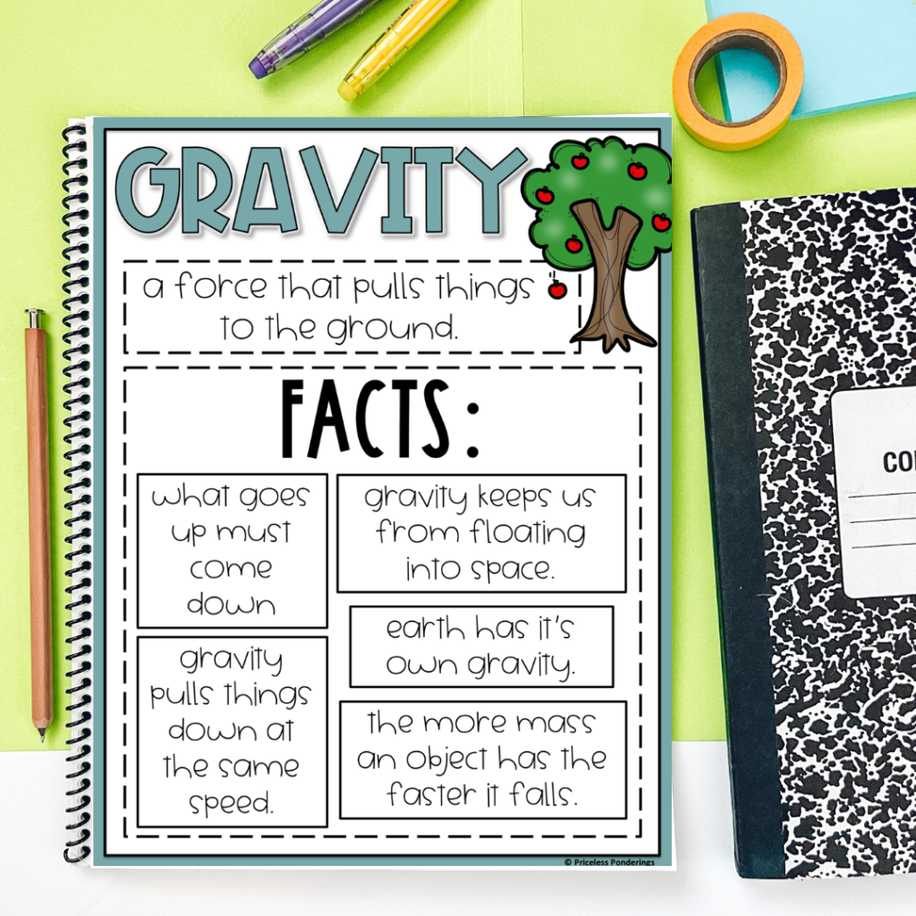 physical science gravity anchor charts