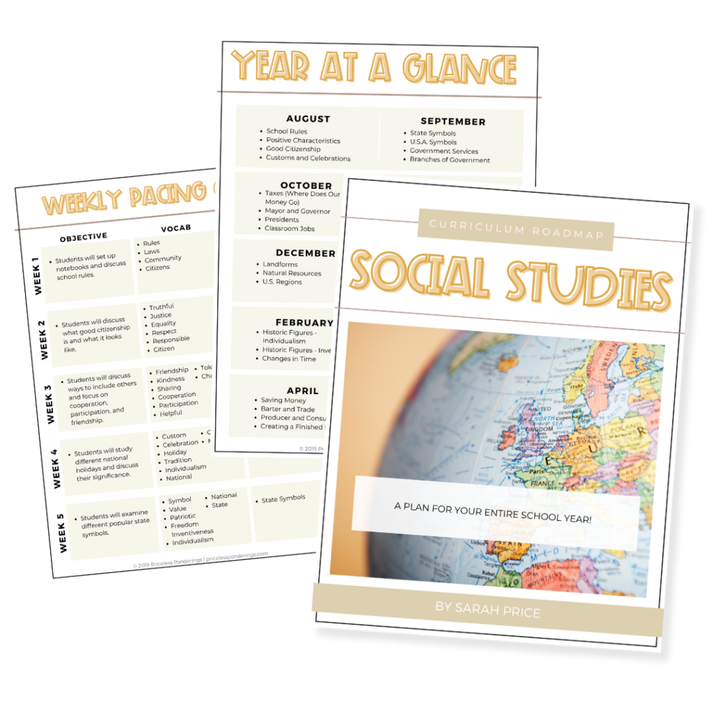 social studies curriculum planner pages