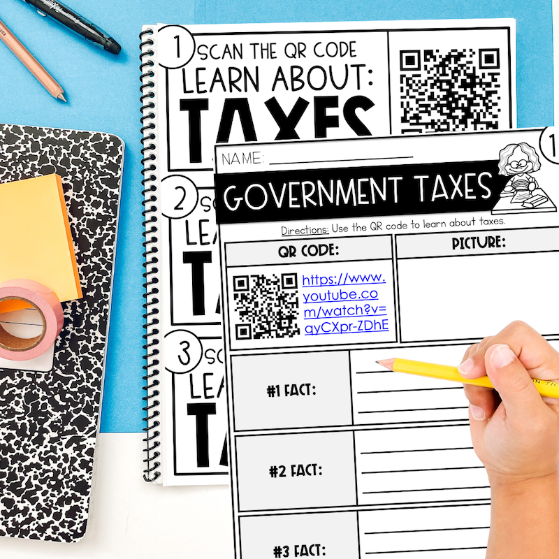 types of taxes for 3rd grade qr codes and lesson plans