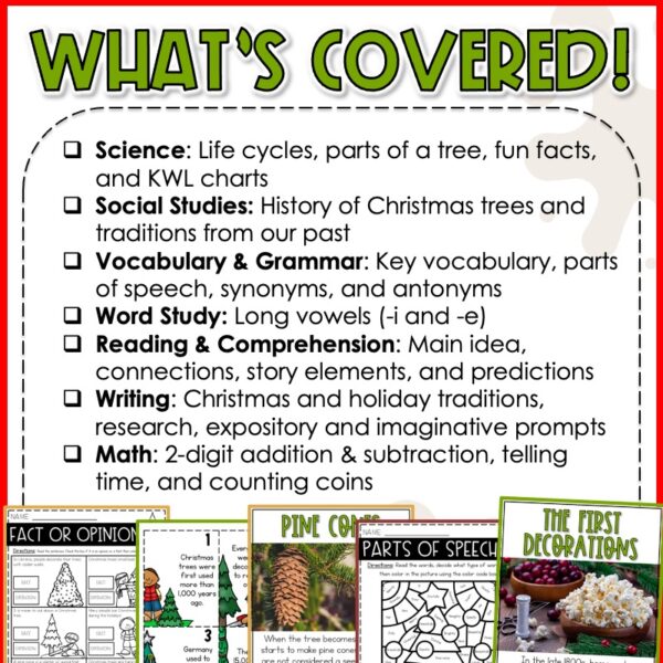 December activities Christmas tree worksheets