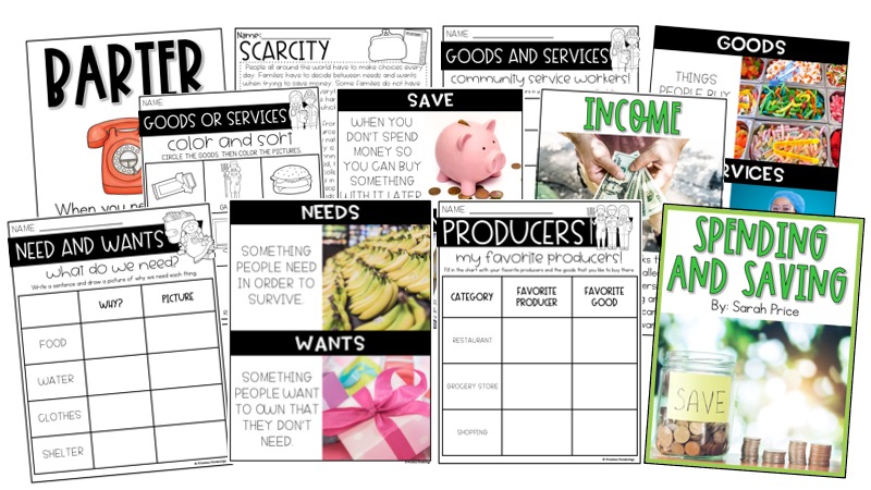 economics worksheet bundle pictures activities for kids