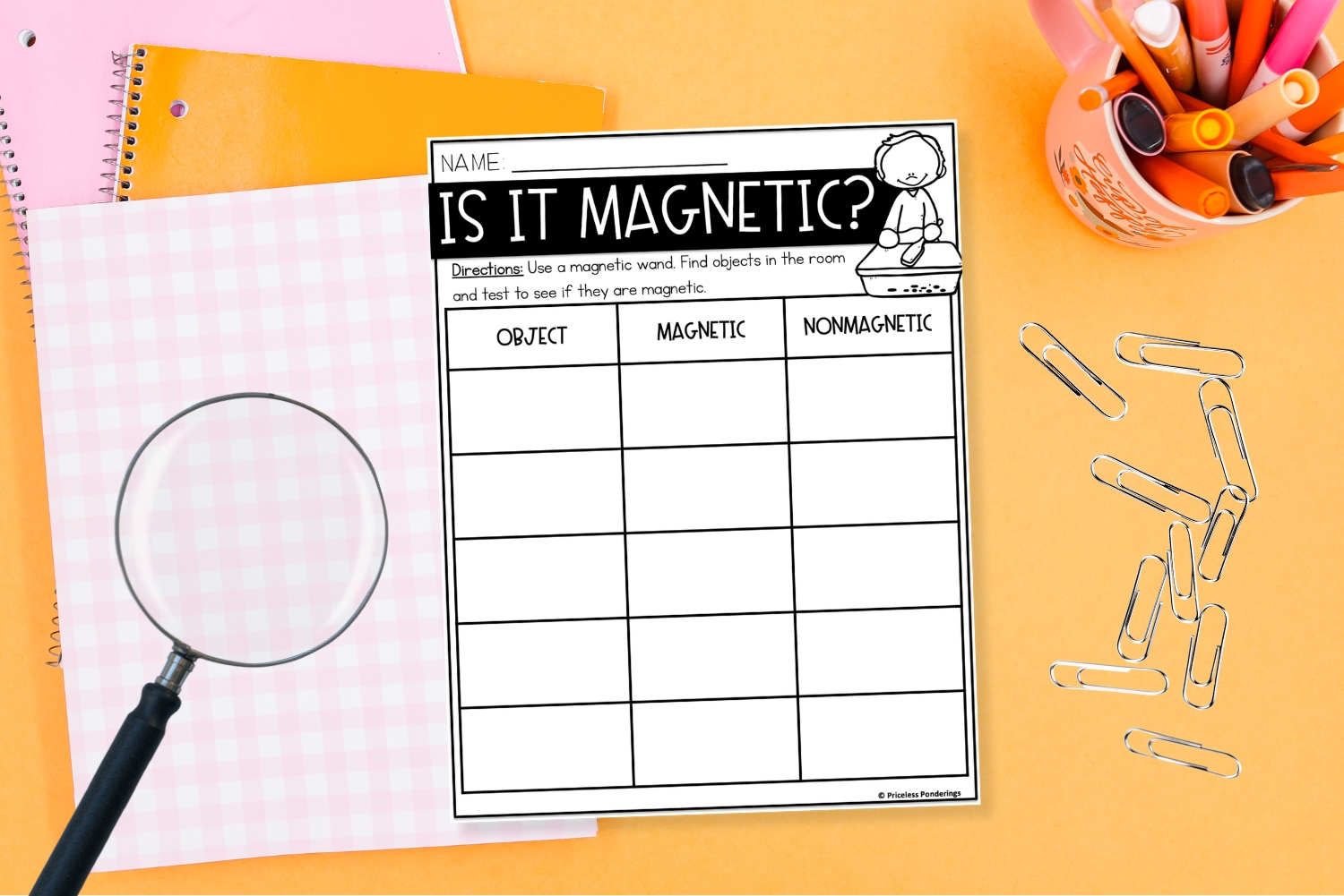 Magnets How Do They Work? 6 Easy Science Activities and experiments This is a picture of a magnet worksheet that teachers can use in their science class to teach students about different magnets that we use every day.
