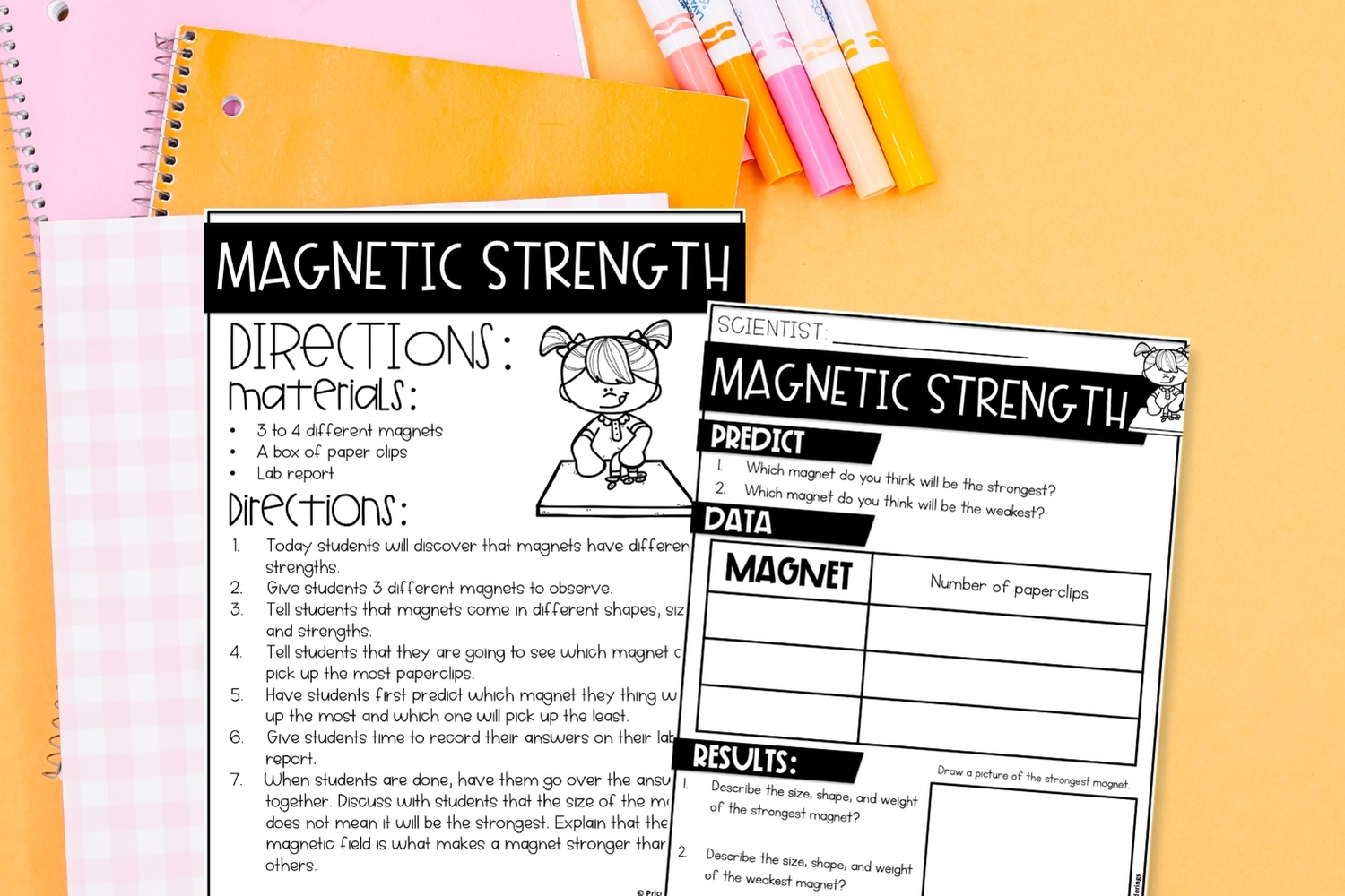 Magnets How Do They Work? 6 Easy Science Activities and experiments This is a picture of a magnet worksheet that teachers can use in their science class to teach students about magnetic fields and different magnet strengths. This image shows a magnet experiment where students see how many paper clips a magnet can hold.