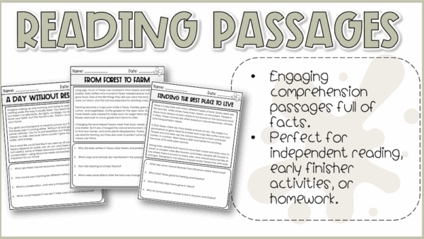 Natural Resources reading passages – 4th Grade Texas Social Studies TEKS Unit | Printable Activities + Lesson Plans + Classroom Posters 3
