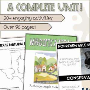 Texas Natural Resources Worksheets | 4th Grade Social Studies | TEKS Lessons 2 Texas natural resources activities for kids 4th grade unit
